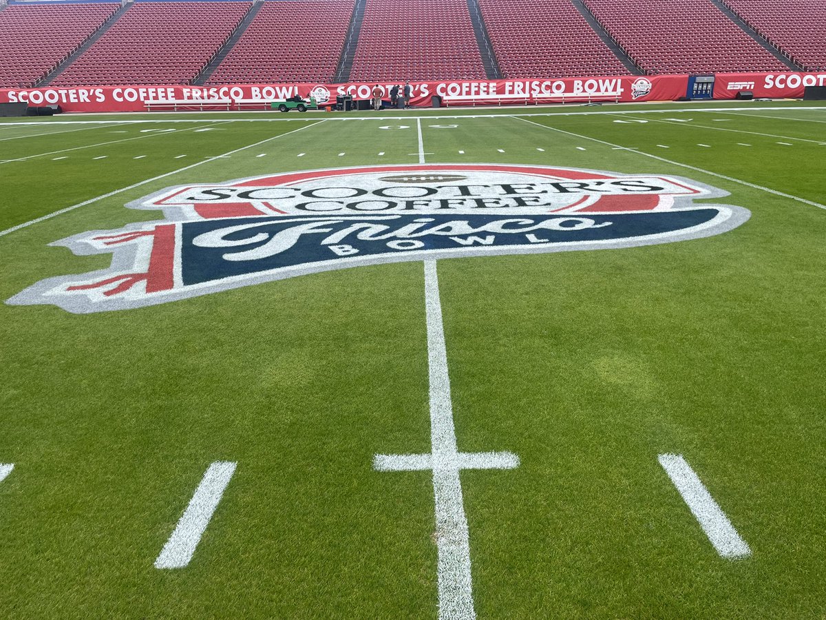 Allen Reed (@reedag04) on Twitter photo All ready for tonight’s <a href="/FriscoBowlGame/">Scooter’s Coffee Frisco Bowl</a> Been a nice 6 weeks off since our last event. Extended fall weather makes it look like we know what we are doing 🤔 🤷🏻♂️ Had to dodge some rain over the last few days but got it painted and ready for kickoff. All ready for tonight’s <a href="/FriscoBowlGame/">Scooter’s Coffee Frisco Bowl</a> Been a nice 6 weeks off since our last event. Extended fall weather makes it look like we know what we are doing 🤔 🤷🏻♂️ Had to dodge some rain over the last few days but got it painted and ready for kickoff.