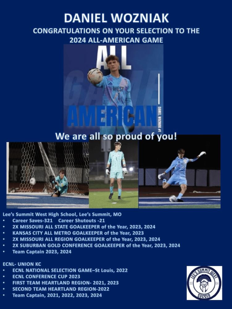 Congratulations to Daniel Wozniak; LSW Titan Senior Goal Keeper, who was selected as a Boys Soccer All-American! lswtitans.com/2024/12/16/dan…