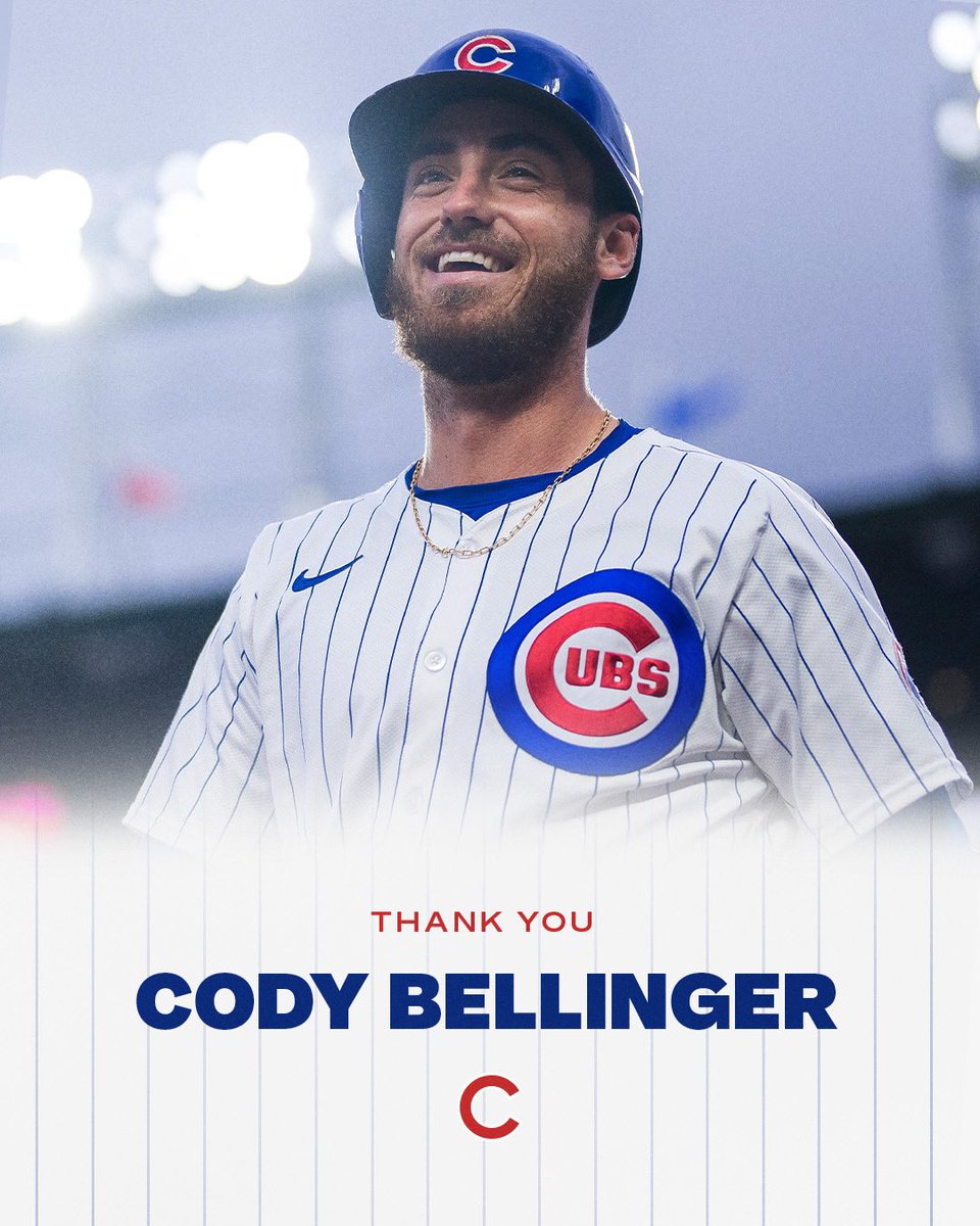Cubs's tweet image. Cody, Chicago appreciates your time with us. Wishing you the best of luck in New York!