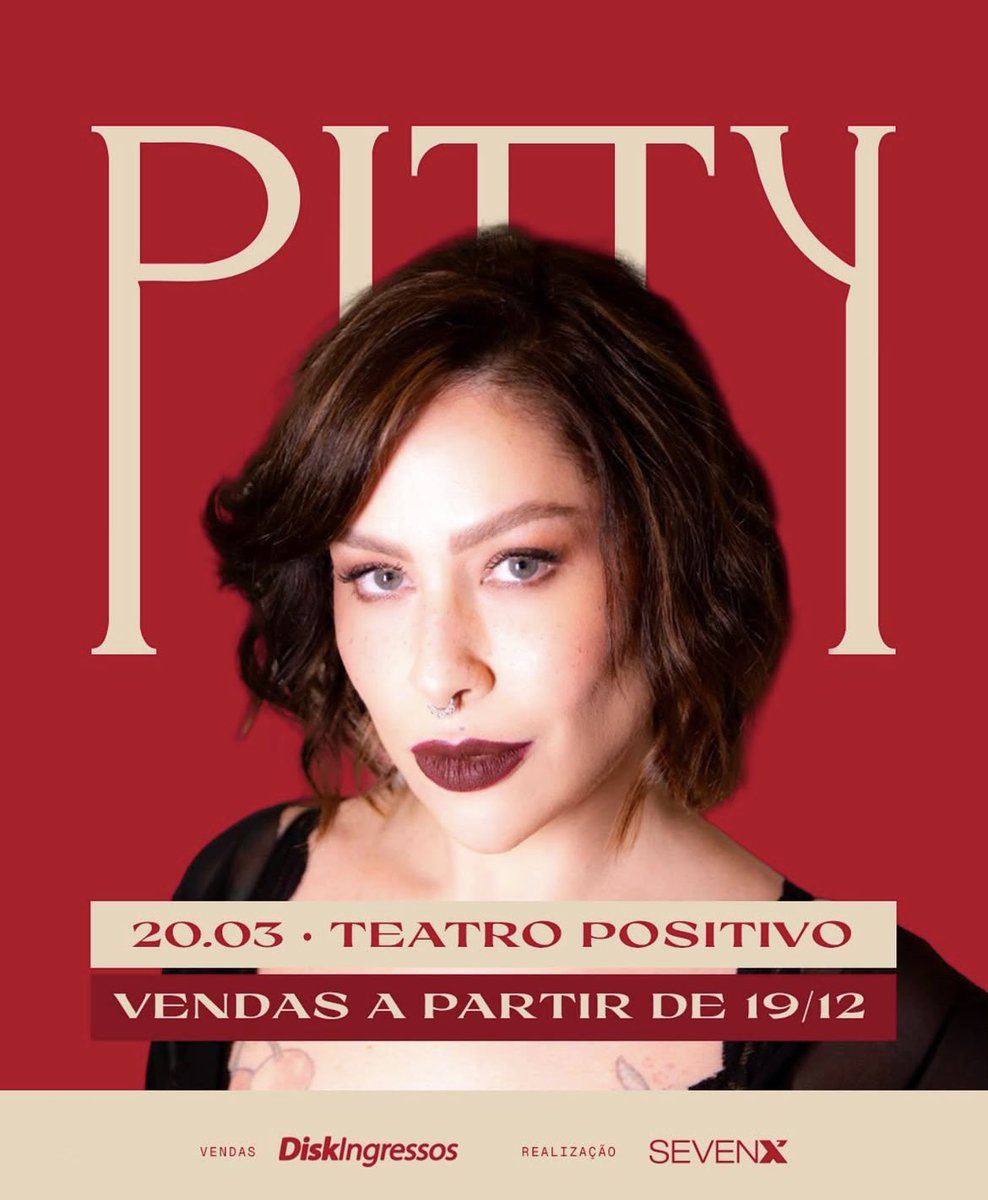 jvVitinhu's tweet photo. Pitty em Curitiba uhuh 
Depois de 3 shows esgotados no ano passado, Pitty volta para mais um show no Teatro Positivo. 
Já estou aqui contando os dias!!! @Pitty 💜 https://t.co/ek4V5IpFVH