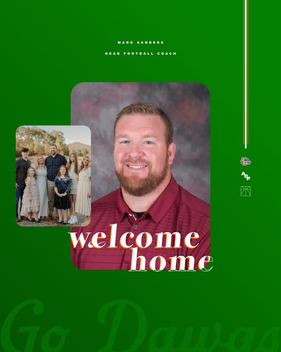 AshvilleDawgs's tweet image. 𝐇𝐞’𝐬 𝐡𝐨𝐦𝐞…

Mark Sanders has been named the Head Football Coach of the Ashville Bulldogs.

Welcome back, Coach Sanders!

#GoDawgs x #AshvilleFamily