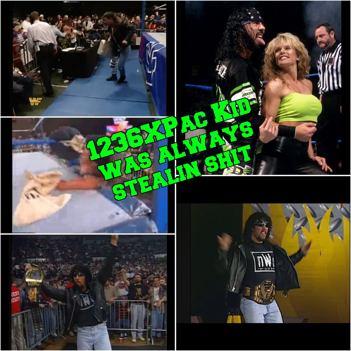 OGKevmeister's tweet image. Definitely a reoccurring theme @TheRealXPac no matter what company he was in. Pac was always stealin sumthin. #wwf #wcw #seanwaltman