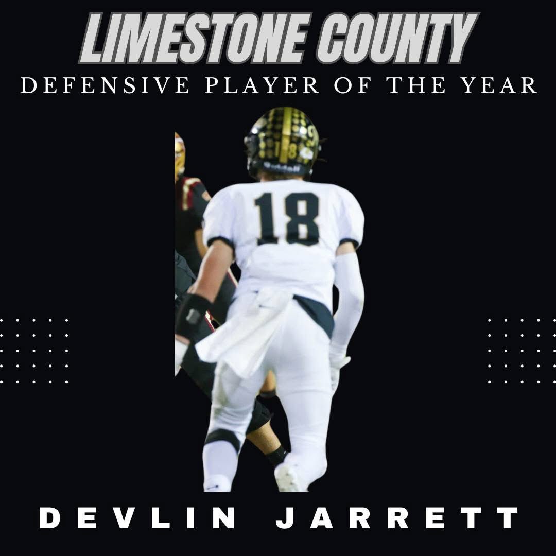 Congratulations to the offensive and defensive players of the year in limestone county…Javean Riddle and Devlin Jarrett