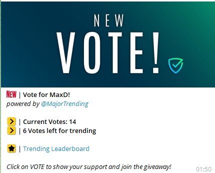 MaxD_onSol's tweet photo. JOIN CTO TG: https://t.co/Oa2yYkWElK

VOTE FOR TRANDING 🚀 https://t.co/GX58j8TuFK
