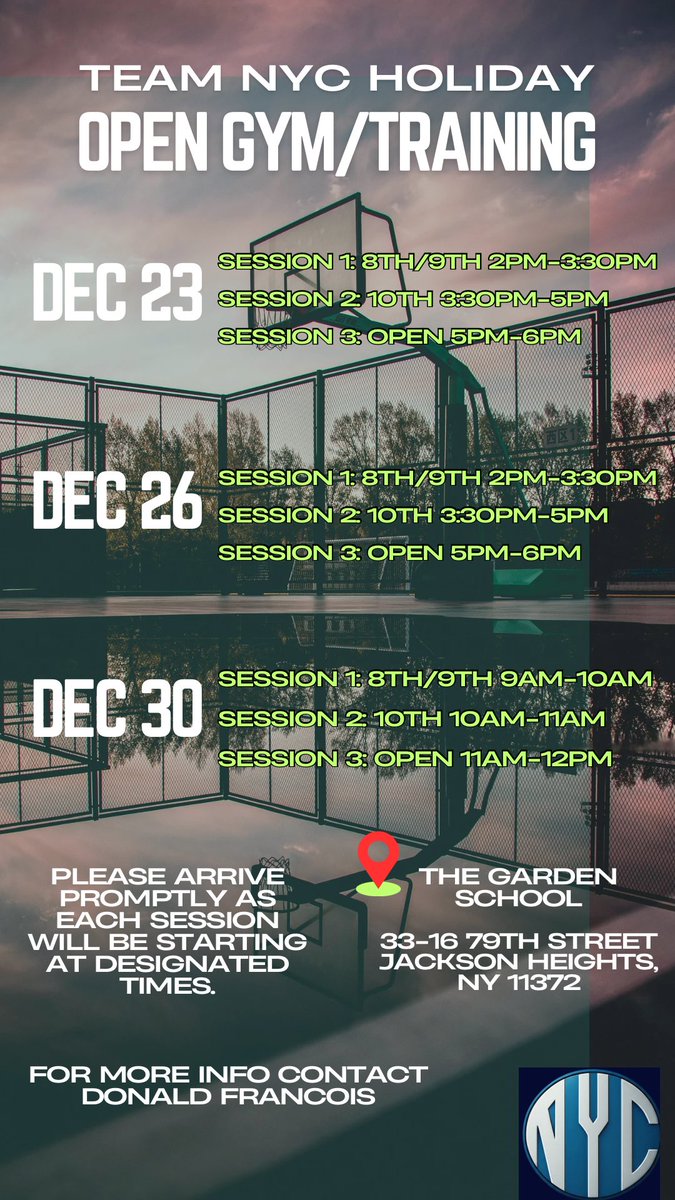 DaTalk6's tweet photo. Need More Time on  da Court? Join Our Holiday Training!Stay sharp dis holiday season with our open gym training sessions &amp; scrimmages, tailored 4 middle school, high school, &amp; college athletes, as well as prep school players home 4 da break. https://t.co/uAgSSzdRR8