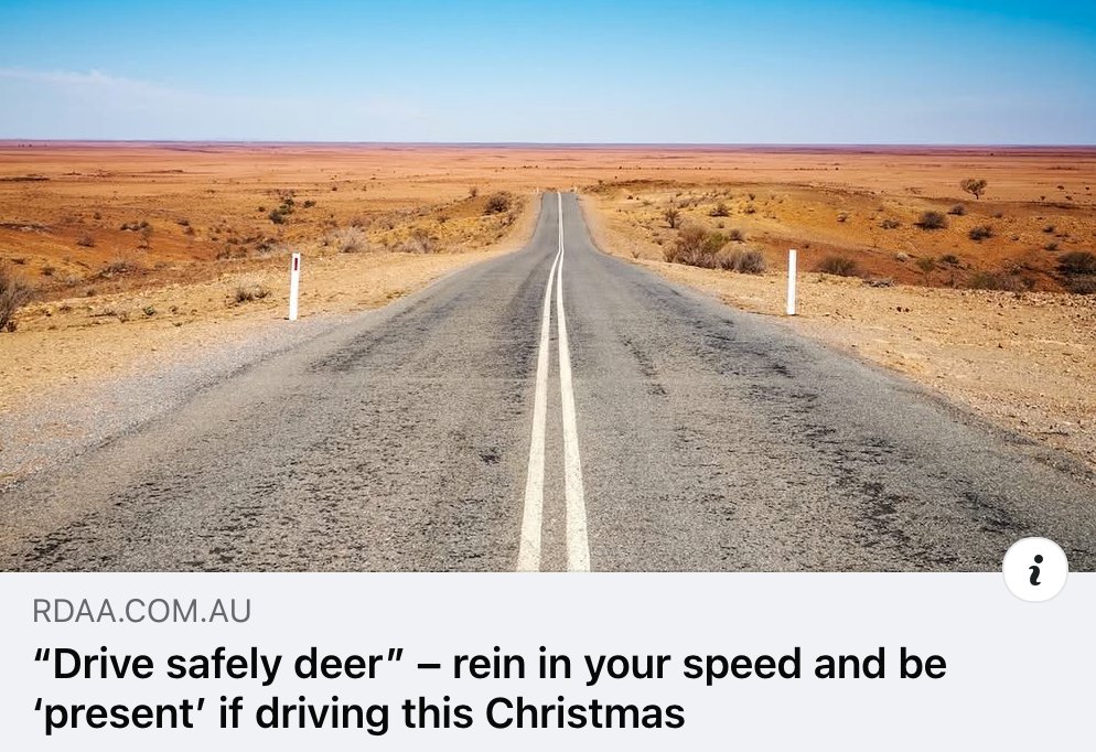 1⃣ YOU HAVE ONE JOB! 1⃣ If you're driving on country roads for Christmas, New Year &amp; the summer hols, make driving safely &amp; defensively your ONLY focus to ensure you, your family &amp; other families get safely to their destinations. More: bit.ly/3Dlv5us #auspol #medtwitter