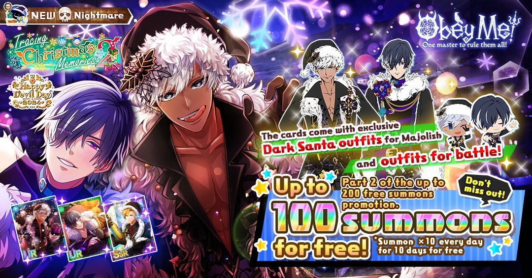 ObeyMeOriginal's tweet image. KARASU: It seems people have forgotten their memories of Christmas! 
This looks like a job for your trusty AI, KARASU!
Check out the new Christmas Nightmare for 10 days of free x10 Summons! ✨

#HDD2024 #Obeyme #obeymemasters #obeymejp #SWD #otome #game