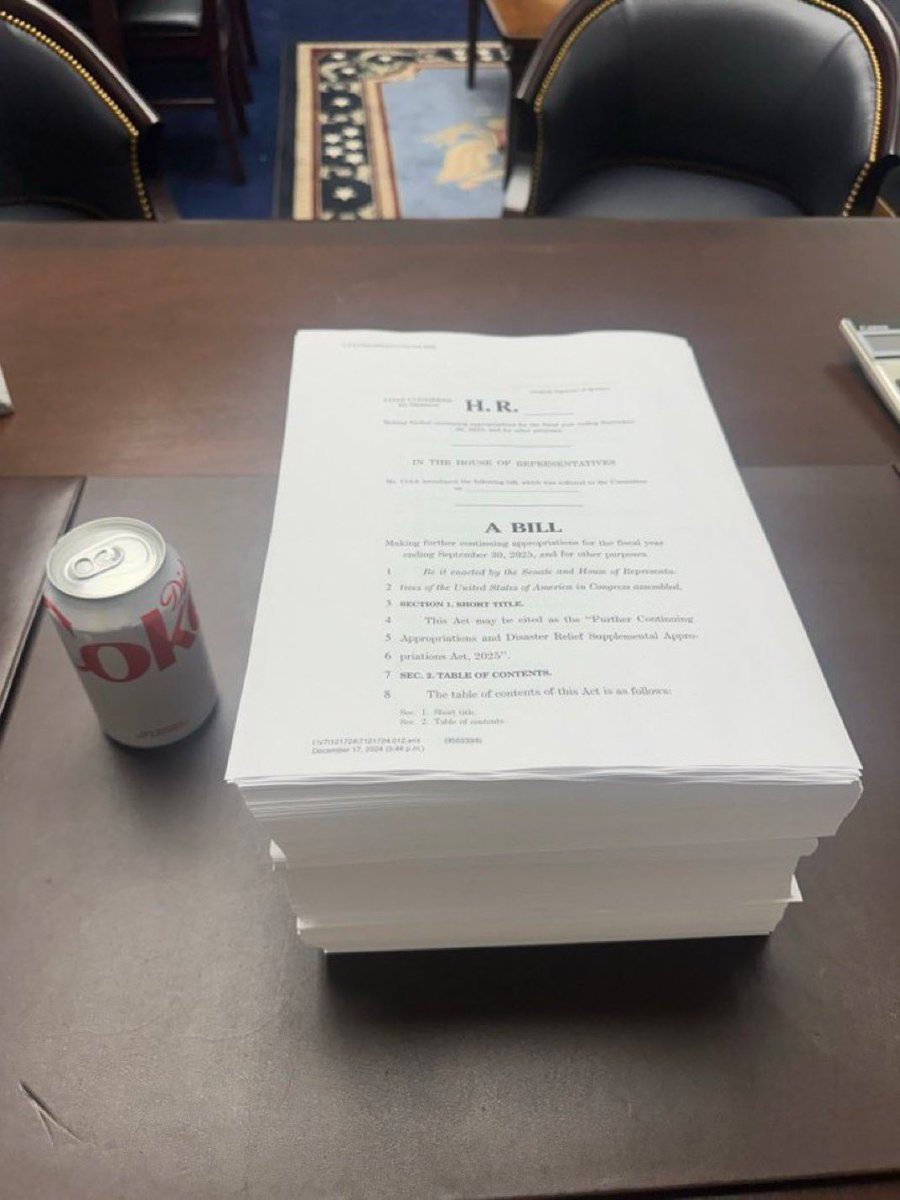 Paul A. Szypula 🇺🇸 (@bubblebathgirl) on Twitter photo Hey <a href="/SpeakerJohnson/">Speaker Mike Johnson</a>,
I speak for all MAGA when I say we’d rather you legally shut down the government than push forward this 1,500 page CR.
We voted for change. This stack of papers is anything but. Hey <a href="/SpeakerJohnson/">Speaker Mike Johnson</a>,
I speak for all MAGA when I say we’d rather you legally shut down the government than push forward this 1,500 page CR.
We voted for change. This stack of papers is anything but.