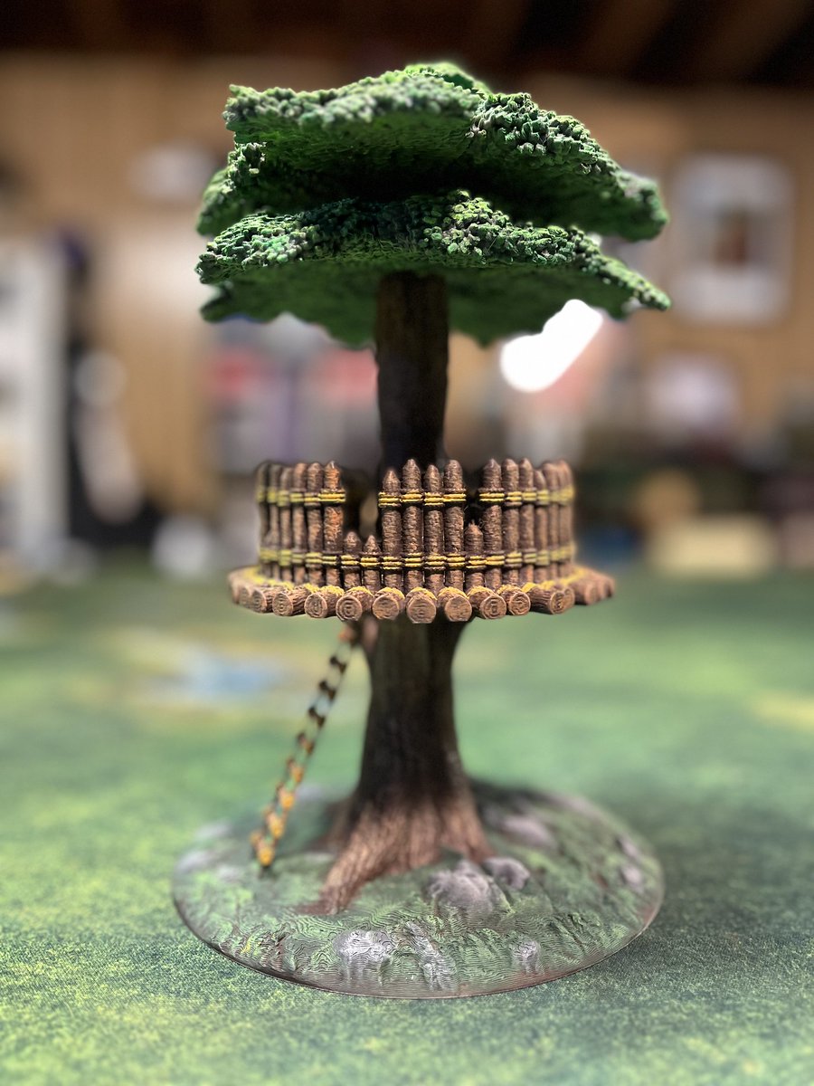 RetroGamer_Meph's tweet photo. I made another tree fort tonight with different options. This one comes with a Dragonlock Forest tile base and an open platform. I will get listings up with all 4 variations asap. #3dprinted #ttrpg #dragonlock
https://t.co/kq8Fn6F8lu https://t.co/SaJ48egUwF