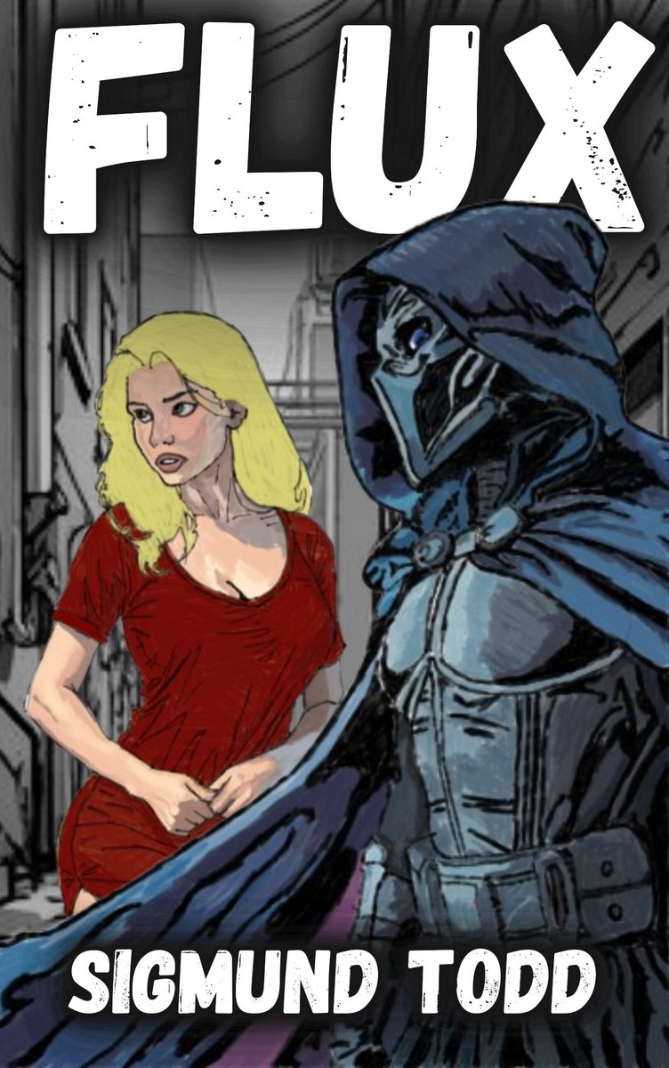 Okay so here's a test, I hand drew out a new book cover for Flux that's right my baby gots some new shoes! If you see this stop by tell me what you think! Please? Definitely think it matches the books 90s comics vibe