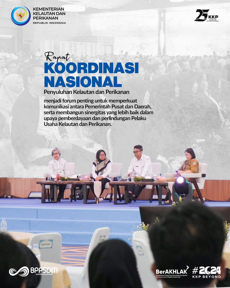 bppsdm_pusluhkp's tweet photo. #SobatBahari, #RAKORNASLUHKP2024 kemarin menjadi forum penting utk memperkuat komunikasi antara Pemerintah Pusat & Daerah, serta membangun sinergitas yg lebih baik dlm upaya pemberdayaan & perlindungan Pelaku Usaha KP. MANTAP!
@in_radiarta @saktitrenggono @kkpgoid #SDMUnggul https://t.co/2zfFVcsCRE