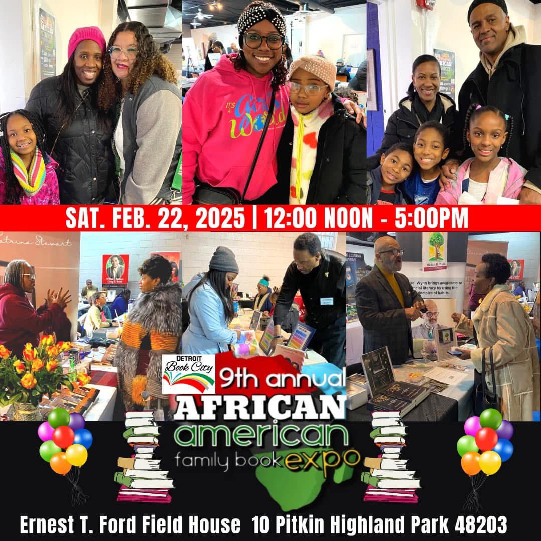 🇦🇫🎉Save The Date! DBC's 9th Annual A-A Family Book Expo &amp; Read-In 2025. Registration is open for Indie authors forms.gle/iit3nrzzo67Xz9… 🛍📚 Become 2025 Sponsor: forms.gle/NmxrE8xaWFUwk3…  Book lovers RSVP tickets AAExpo25.eventbrite.com
#detroitbookcity #readers #BlackHistoryMonth