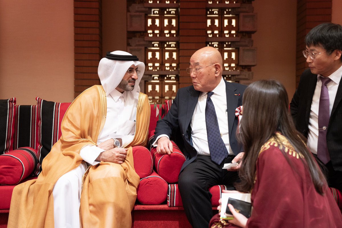 QatarEmb_Tokyo's tweet photo. The Embassy of the State of #Qatar in Japan celebrated #Qatar_National_Day at the Imperial Hotel Tokyo, with distinguished guests led by HE Mr. MATSUMOTO Hisashi, Parliamentary Vice-Minister for Foreign Affairs of Japan, alongside diplomats, officials, leaders &amp; students.
#QND https://t.co/sSTXgXkhNV