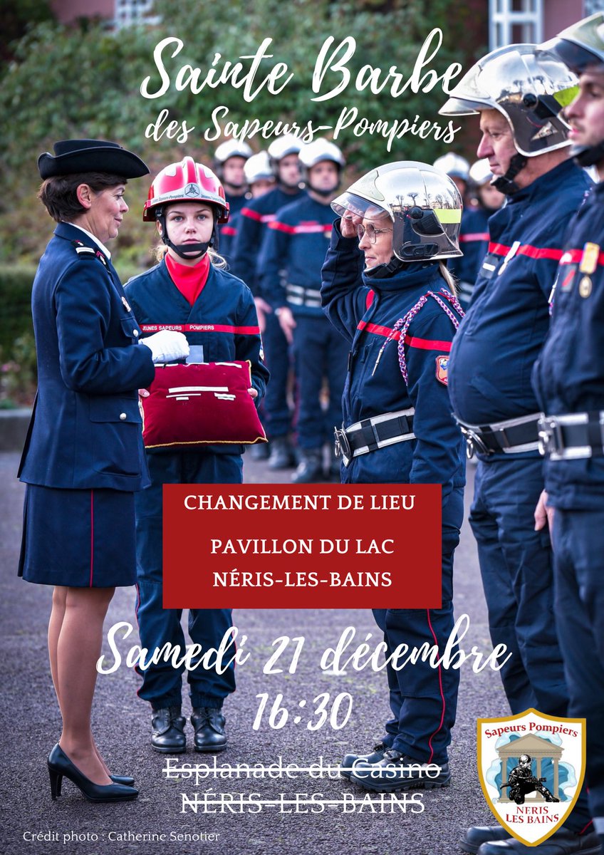 Amicalespneris's tweet photo. ⚠️ 𝗦𝗮𝗶𝗻𝘁𝗲 𝗕𝗮𝗿𝗯𝗲 : 𝗖𝗵𝗮𝗻𝗴𝗲𝗺𝗲𝗻𝘁 𝗱𝗲 𝗹𝗶𝗲𝘂

Notre Sainte Barbe se tiendra finalement au Pavillon du lac samedi 21 décembre. https://t.co/Y1x1BBYO1T