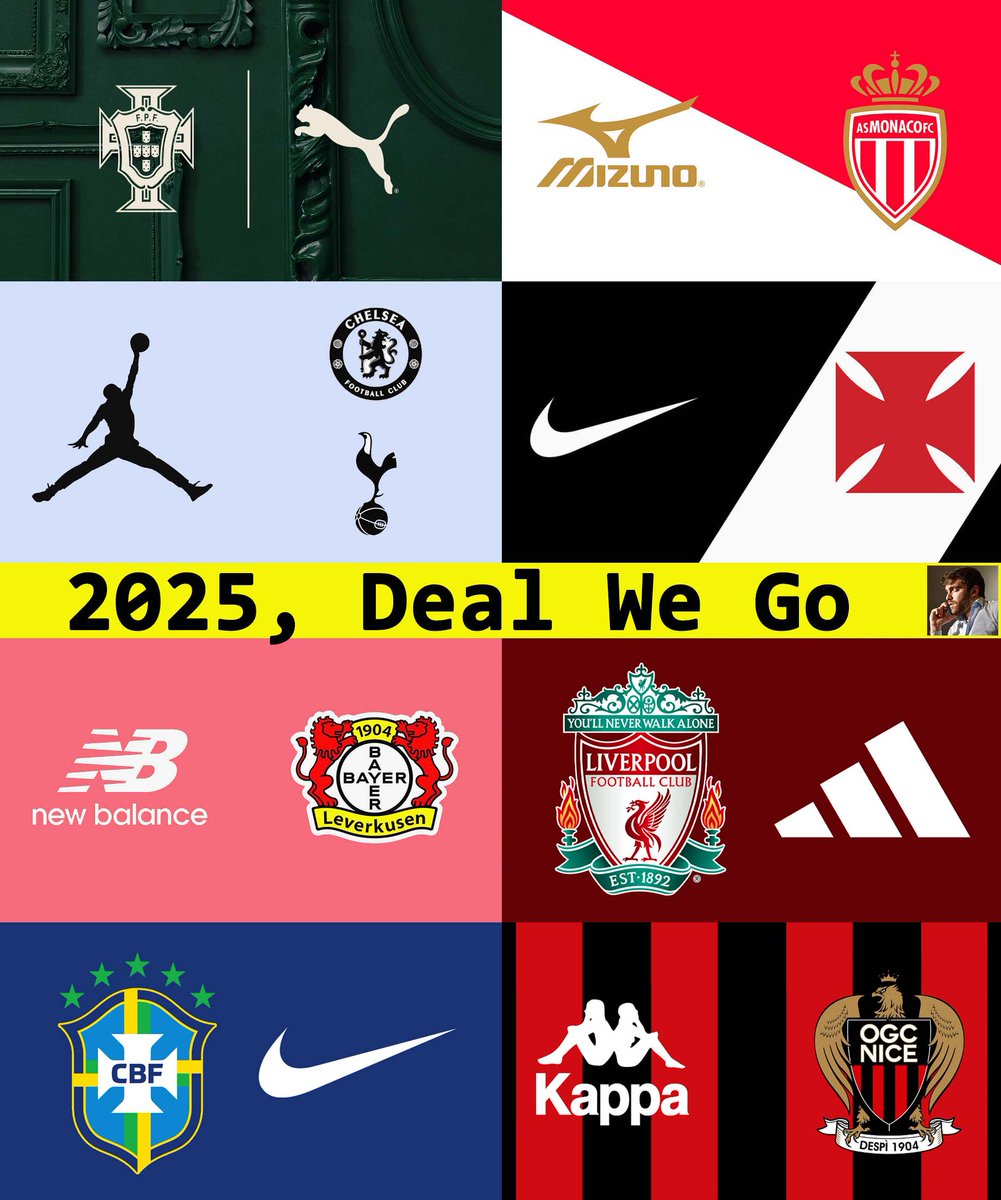 El optimismo de Puma, el archivo de adidas, la decisión de Jordan y la sombra alargada de Kappa.

Entre lo oficial y lo fanta-oficioso, repaso los patrocinios que darán forma a 2025. Deal We Go 🧵