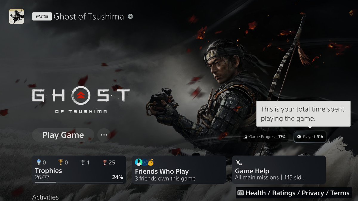 ModelAAA90's tweet image. It was supposed to be a simple revisit. Yet here I am, and probably not even done yet.

I love #GhostOfTsushima… I cannot put it any other way. #PS5