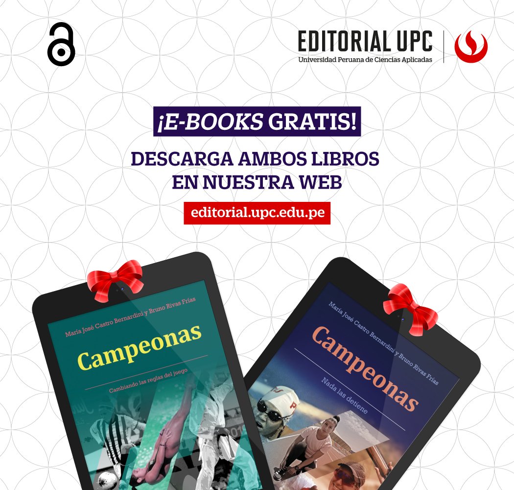 Editorial_UPC's tweet photo. #OpenAccess 🗝️✨ ¡La Navidad llega con historias que inspiran! 🎄🎁
📲 Descarga gratis ambas ediciones de #Campeonas 🙋♀️🏆 en nuestra web. ¡Ingresa aquí! ⬇
📗 https://t.co/JcWXfWlMvs
📕 https://t.co/h34BJfLGqy
#EditorialUPC @bruno_rivas_fr @marajoscb @LegadoOficialPE @UPCedu https://t.co/DJb1LTyjU0