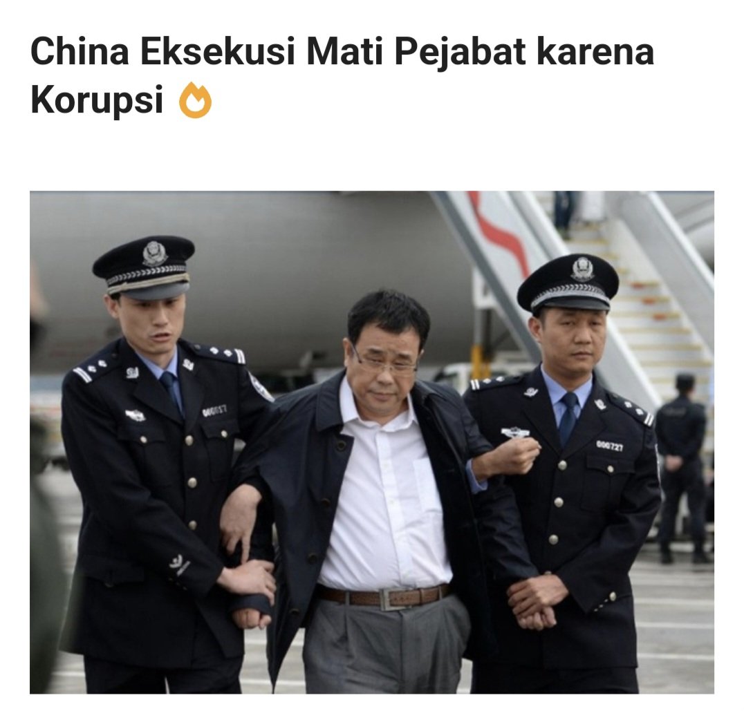 Cina eksekusi mati pejabat
Karena korupsi. 
.
.
Indonesia??..