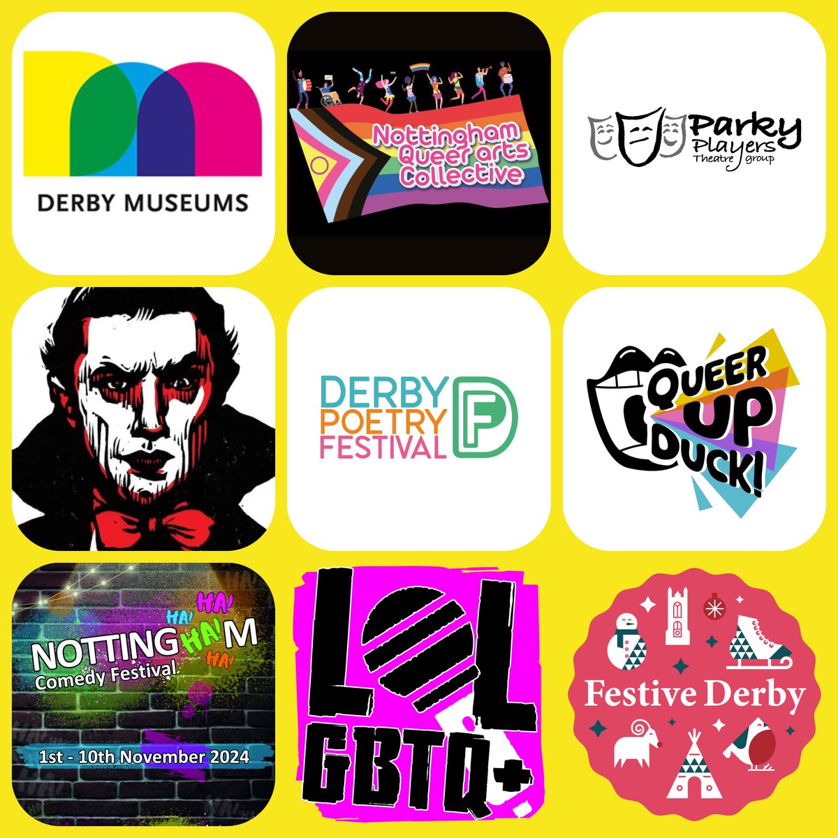 Just some of the fantastic organisations I've had the pleasure of working with this year - here's to more in 2025 x

#poet #producer #promotor #events #eventsmanagement #derby #derbyshire #eastmidlands #LGBTQ #comedy #standup #spokenword #fringe #fringetheatre