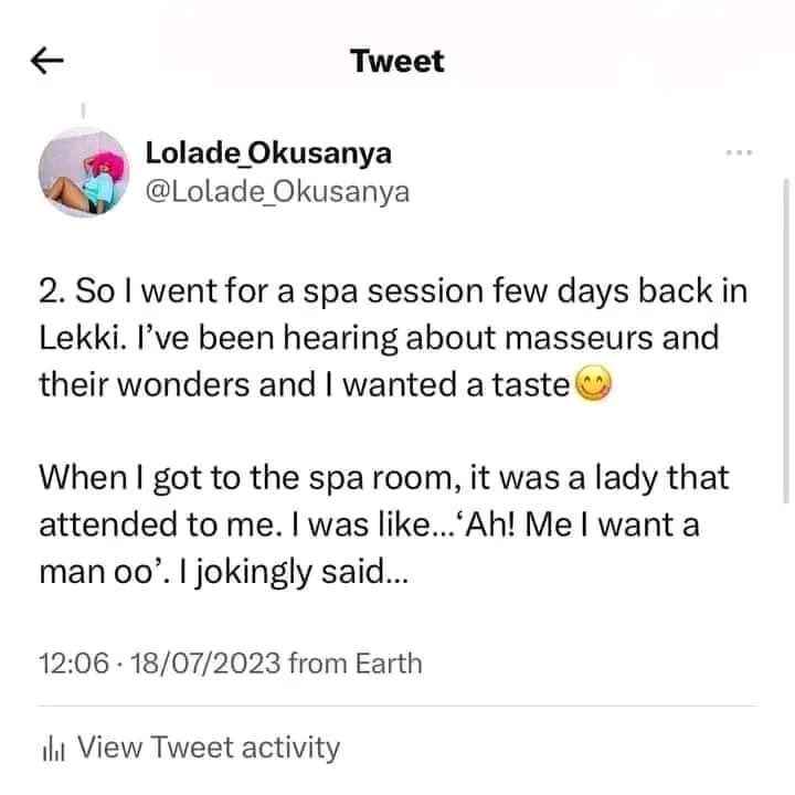 _brinxinx's tweet photo. So this is what male masseurs do with female clients? 😂😂😂😂 cr#zy things are happening indeed😂

Read👇 https://t.co/q9szoFDBQ2