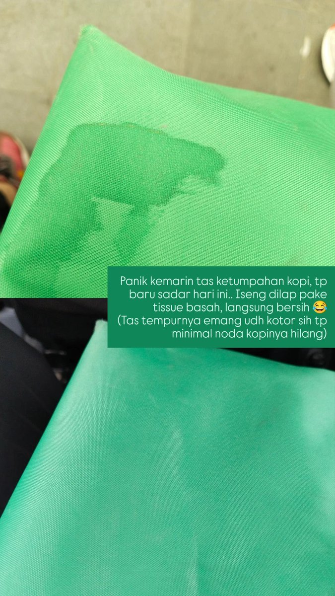 titamelati's tweet photo. @falla_adinda Pas ke bandung kmrn ketumpahan kopi dan baru sadar H+1, dipakein wipes ilang dong nodanya 🥲 https://t.co/Wh8vGkOAMZ