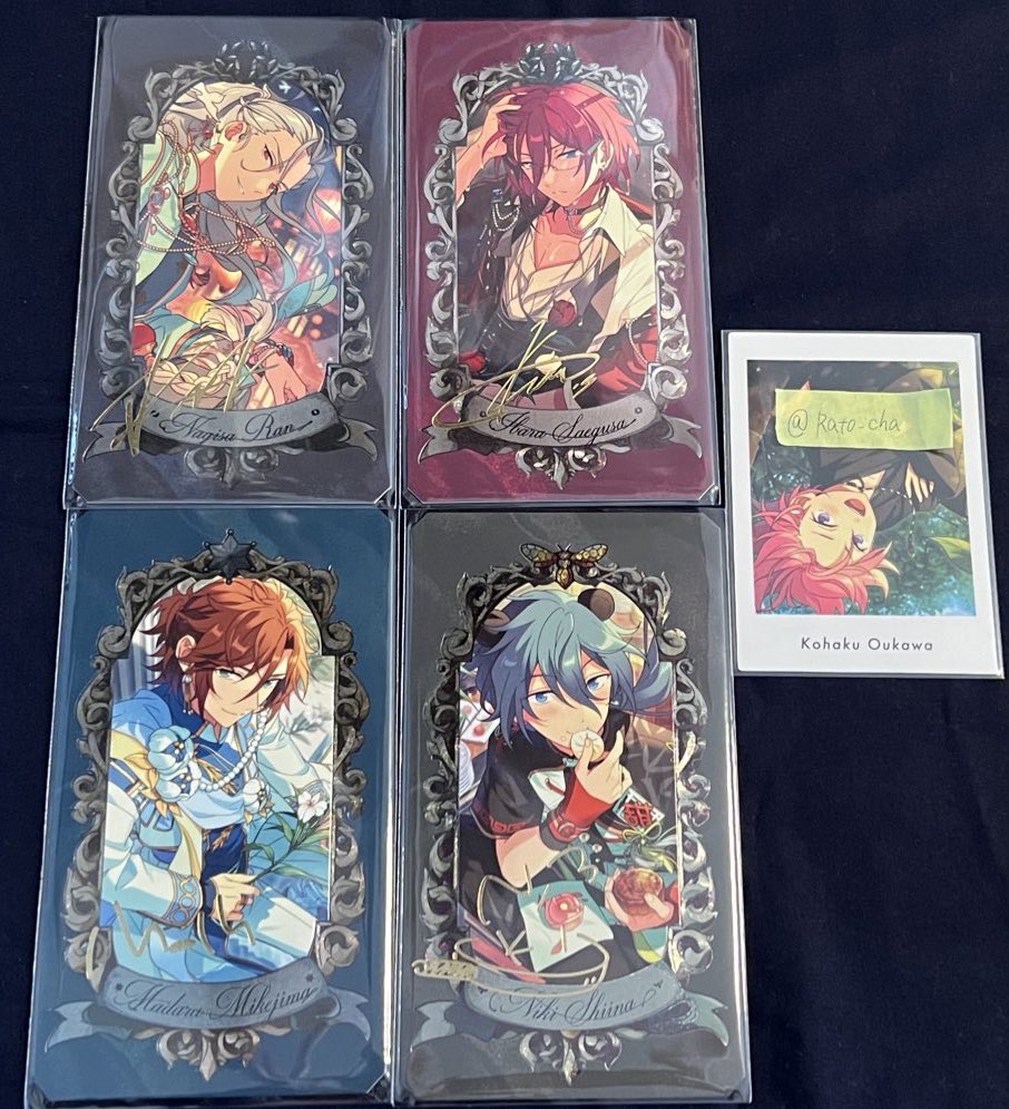 Rato_cha's tweet photo. 【譲渡】あんスタ Museum Card ミュージアムカード

譲)凪��、茨、斑、ニキ

求)定価+送料

・郵送or22日インテ手渡し
・まとめての方優先

お気軽にお声がけください https://t.co/jmTdoZ29lr