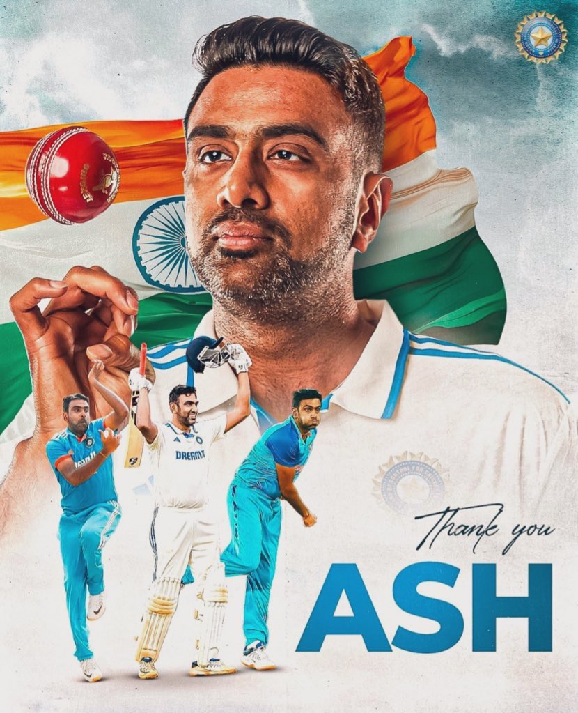 SanmayKhade's tweet photo. End of an Era!!
Congratulations on your retirement, Ashwin anna! Thank you for every moment of every fightback, the countless smiles you’ve brought to millions of fans. While you may have retired from the game, your legacy will continue to inspire for years.
#Ashwin #INDvAUS https://t.co/x8HokP5vbi