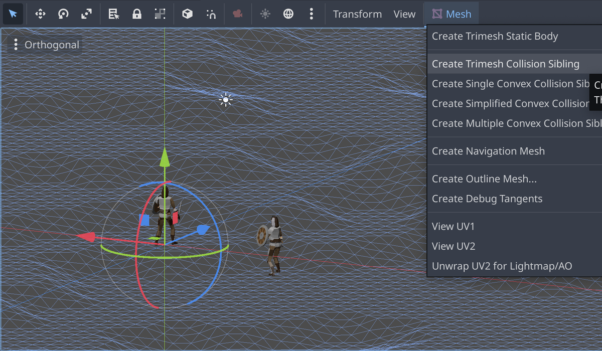 blandprix's tweet photo. To implement click-to-move, I figured I would need to procedurally define a collision shape for my terrain 

Turns out #Godot already has built-in methods for converting meshes into collision shapes 🙌🔥

#indie #gamedev #procgen #hexgrid #terrain https://t.co/VrTfHOpbUM