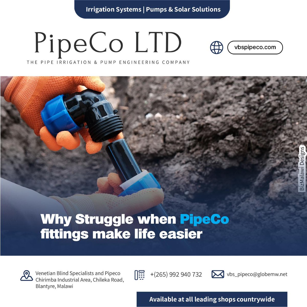 Bizmalawi's tweet image. Why struggle when PipeCo fittings are here to make life easier?
Get the best solutions for your needs today.
+265992940732
vbs_pipeco@globemw.net
More info: bizmalawi.com/listing/pipeco…
#PipeCoSolutions #FittingsMadeEasy #EffortlessLiving #SmartChoices #MalawiBusinesses