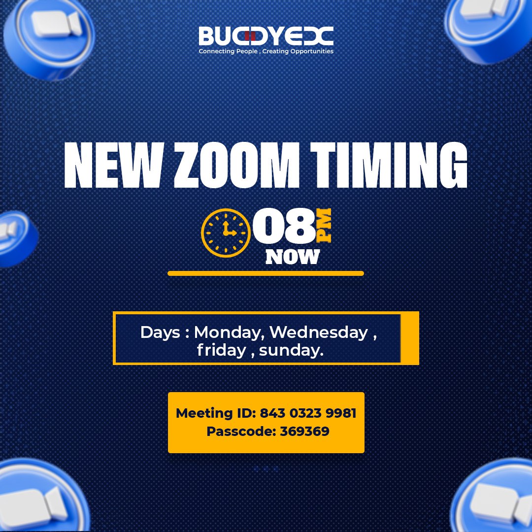 buddyx_official's tweet photo. 📢 New Zoom Timings Alert! ⏰
Join us every:
📅 Monday, Wednesday, Friday & Sunday
🕗 8 PM
🔗 Meeting ID: 843 0323 9981
🔐 Passcode: 369369
📈 Let’s trade smarter and succeed together!
#BuddyEx #ZoomSessions #LearnWithUs #TradingEducation #ForexCommunity https://t.co/0QcmooNZOB