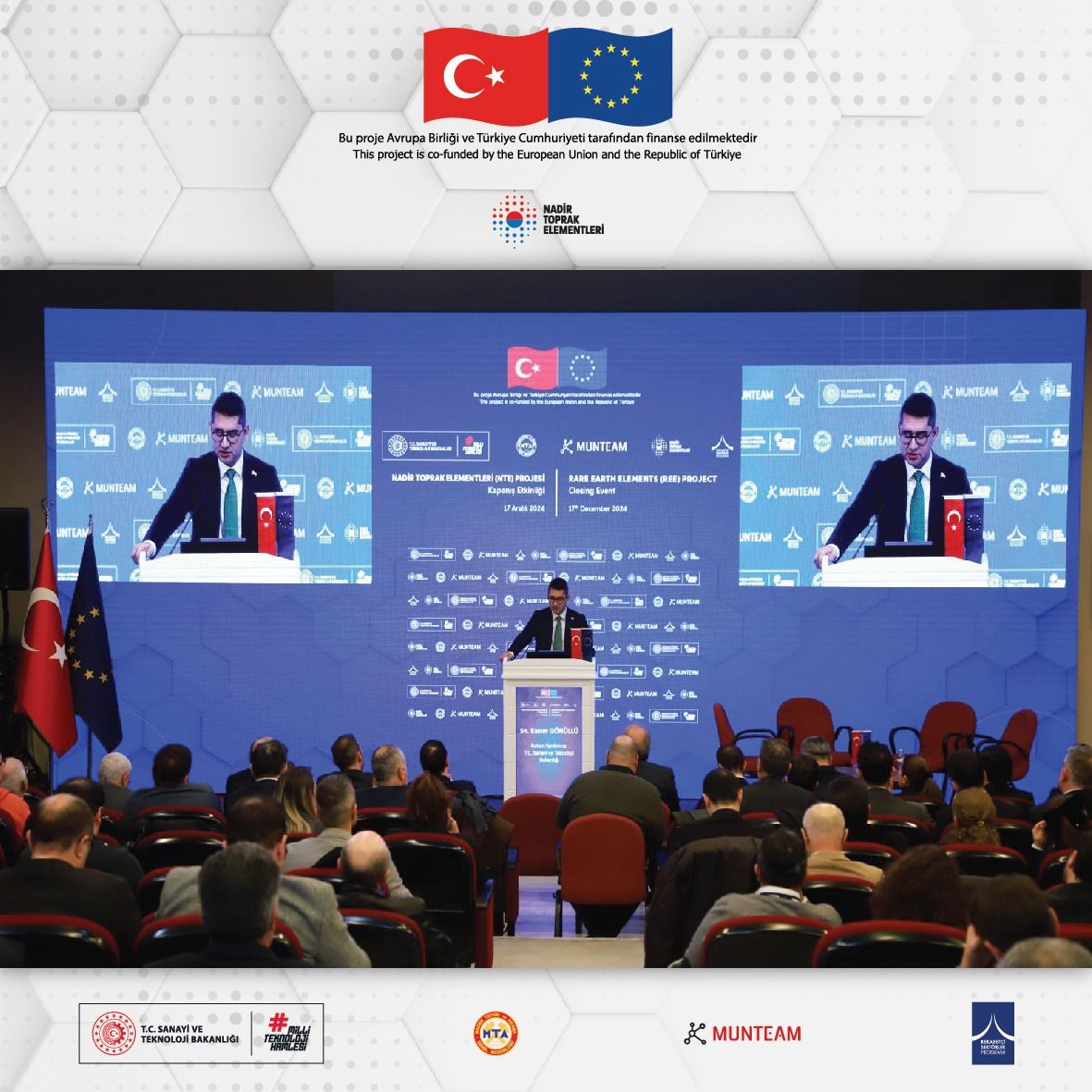 reeturkiye's tweet photo. Türkiye'nin Nadir Toprak Elementlerinin Araştırma ve İnovasyon Kapasitesinin Geliştirilmesi Projesi (NTE Projesi) Kapanış Etkinliği, Ankara'da T.C. Sanayi ve Teknoloji Bakan Yardımcısı, Sn. Kasım GÖNÜLLÜ'nün katılımı ile gerçekleşti! 🎉 https://t.co/MVSmipid1w