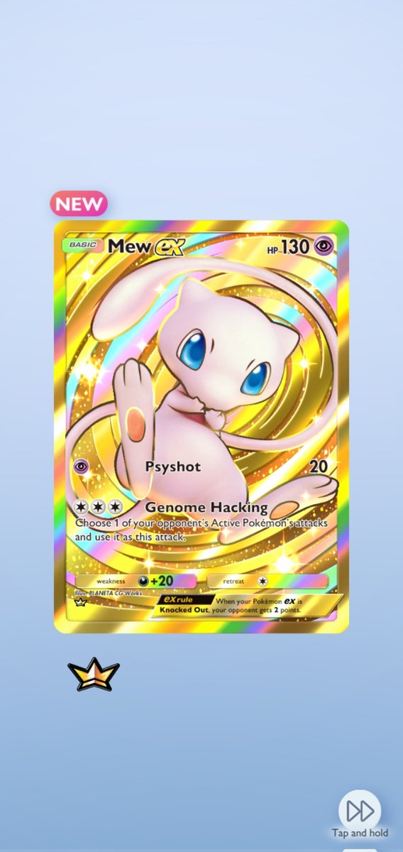 ChatboxExtra's tweet photo. The Jackpot!!!! Mew Ex 👑

#mewex #MythicalIsland https://t.co/v7xDfPtMPt
