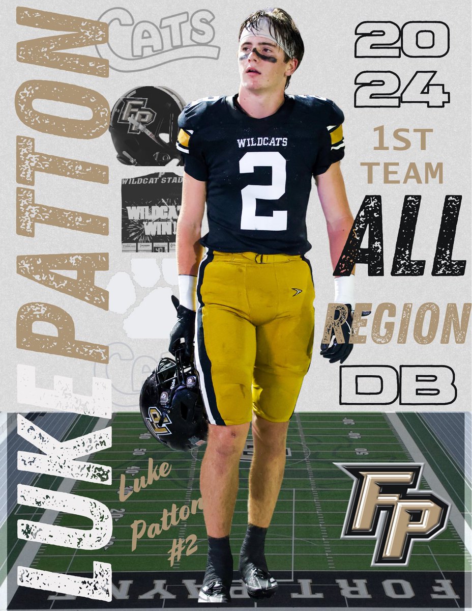 FPCatsFootball's tweet photo. Congrats to our First Team All Region Wildcats!

LB - @carter_tinker 
DB - Luke Patton
QB - @DaxVarnadore 
WR - @OliverBran36516 https://t.co/Vuw5zvL8yX