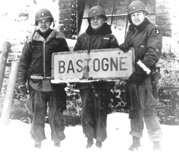 Today in 1944, General Anthony McAuliffe of the U.S. Army's 101st Airborne Division gives a famously succinct reply to a German ultimatum demanding the surrender of Bastogne: "Nuts!"  

(Here again is the story: militaryhistorynow.com/2020/09/15/nut…)