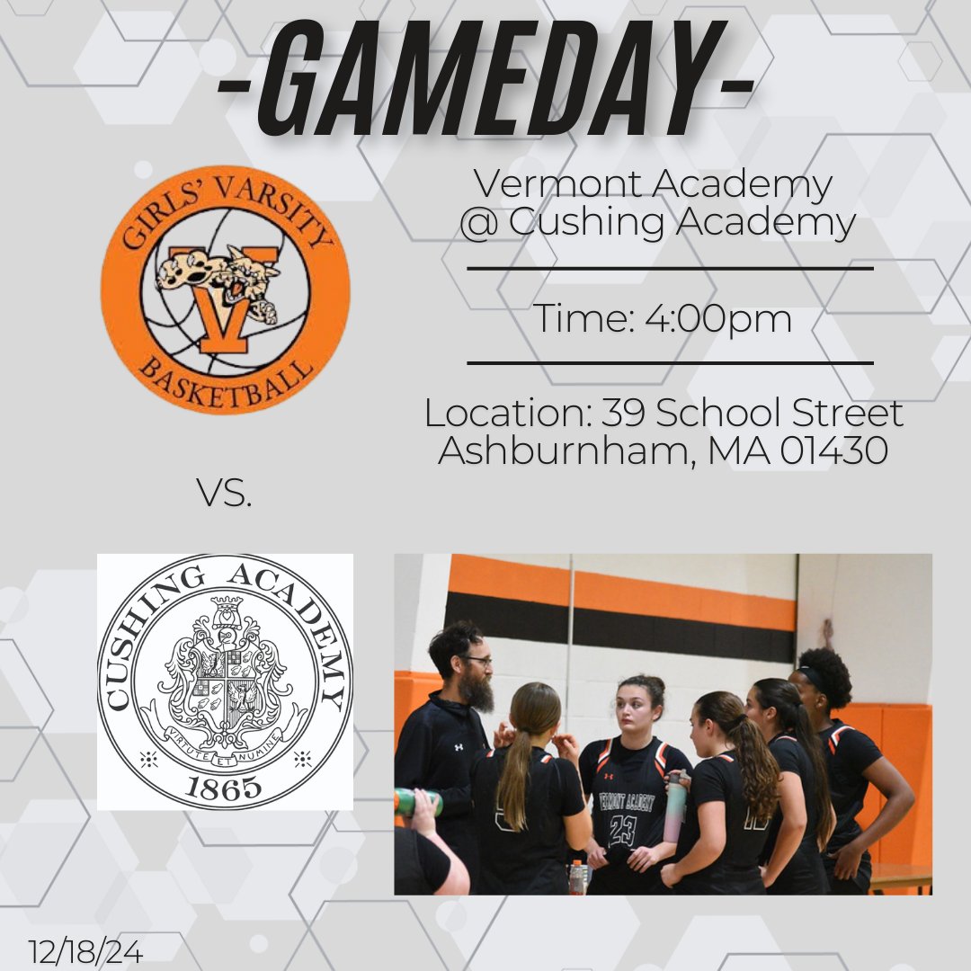 spauldingc23's tweet photo. The Wildcats are on the road and headed to Cushing Academy. We are ready to bounce back after last week's loss to Hoosac! GO VA! 🧡

Live Stream:  https://t.co/rK72XjMOVB
or 
https://t.co/jrr3mp3Ona https://t.co/YC69l5WfHc
