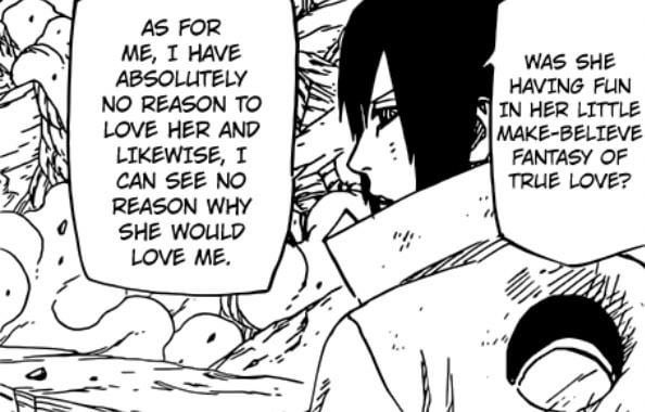 WeddaxX's tweet photo. I Just Realized Sasuke Not Only Didn’t Have Feelings For Sakura But Didn’t Even Consider Sakura a Friend In Shippuden. 

Sasuke Did Say He Saw Team 7 As Family In The First Part But In The 2nd Part He Called Naruto His Only Friend. #Sasunaru #Sasusaku @Teiney_JJoke https://t.co/gOI30Y4HCf