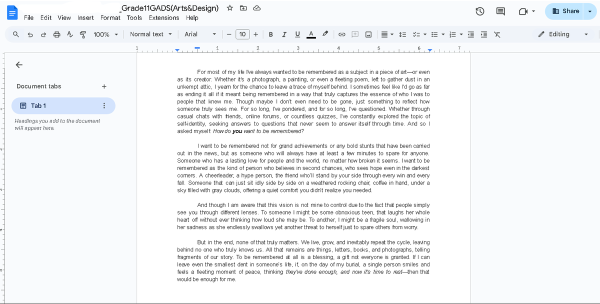 yet another crammed output for oral comm.... i better stop ( please give me some advice to create better essays/speeches )

#studytwt #lifetwt