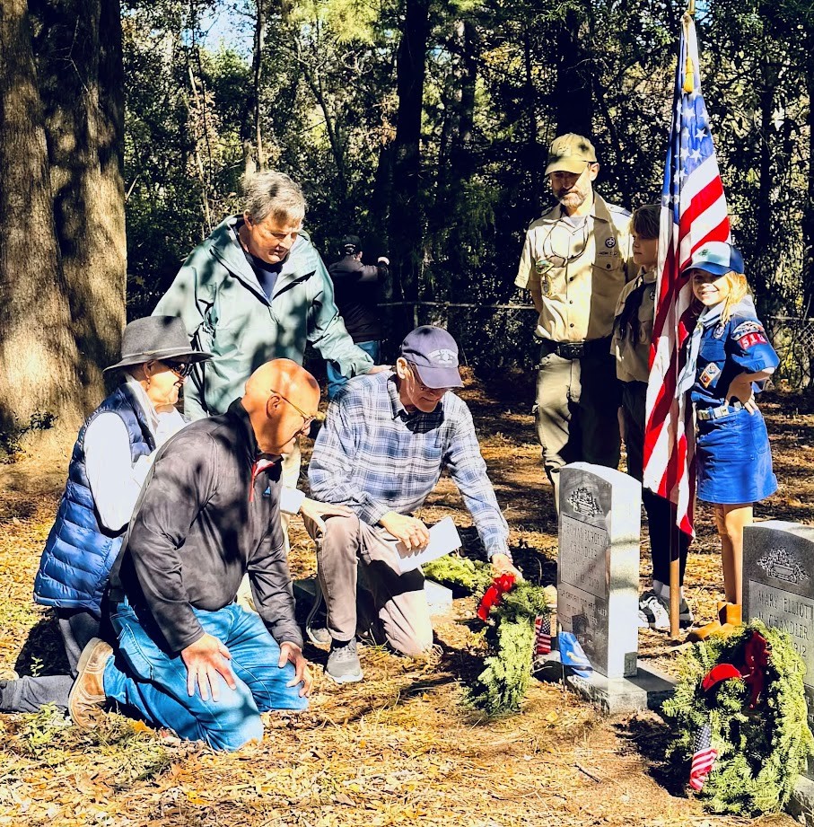 Veterans' graves honored at Cainhoy's Old Ruins Cemetery!  dihistoricalsociety.com/blog/wreaths-a…