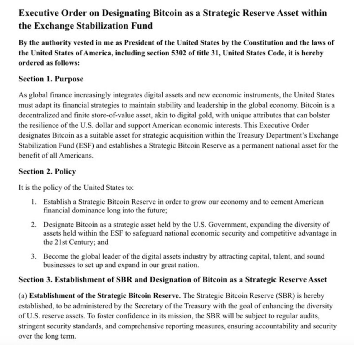 Coachkcrypto's tweet photo. Just the first official draft for the Strategic #Bitcoin Reserve.

Probably nothing…

👀 https://t.co/WOIjbtOS8A