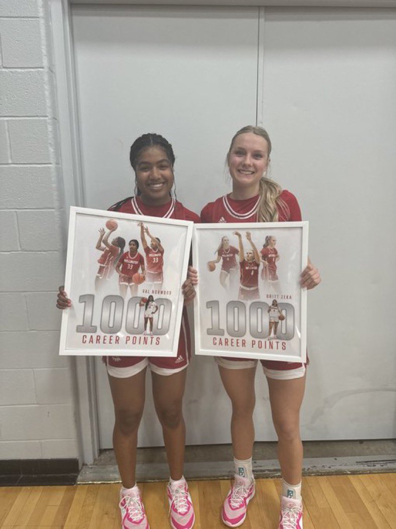 Wellington’s Val Norwood and Brittan Zeka, both scored their 1,000th career point tonight in their win over Wichita Collegiate. The two are both all state selections in 4A from SIK last season with Norwood the 4A POY. Two of the best in any class of Kansas 🏀as they led their