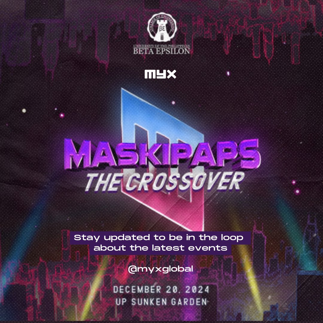 myxglobal's tweet photo. MASKIPAPS READY? π«΅
What songs are you most excited to hear live? πΆ Before Dec. 20, dive into the Maskipaps: The Crossover 2024 Playlist on Spotify to catch the vibe of UPβs biggest year-ender music festival. π€©π€
#MYX #Maskipaps2024 #MaskiCrossover https://t.co/BQLTHcgxJo