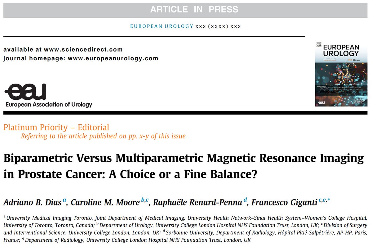 AdrianoDiasRad's tweet photo. Excited to share our @EUplatinum Editorial on #BpMRI in #ProstateCancer, highlighting the exceptional work of Jasper Twilt, @MaartendeRooij, and team!
Honored to collaborate with @mrsprostate, Raphaele Renard-Penna, and @giga_fran on this piece.
📄https://t.co/A0KBZeu3mR https://t.co/8OTjo3orLh
