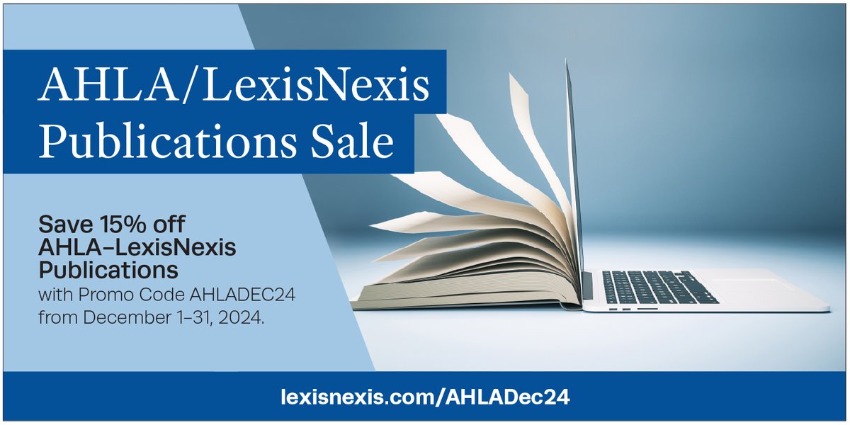 ajmarkenson's tweet photo. These essential 2024 publications from AHLA are now on sale: Representing Hospitals, Corporate Practice of Medicine, Health Care Contracts, and Enterprise Risk Management. These resources have been invaluable. Use code AHLADEC24 for 15% savings through December 31:… https://t.co/Ftven3GLwi