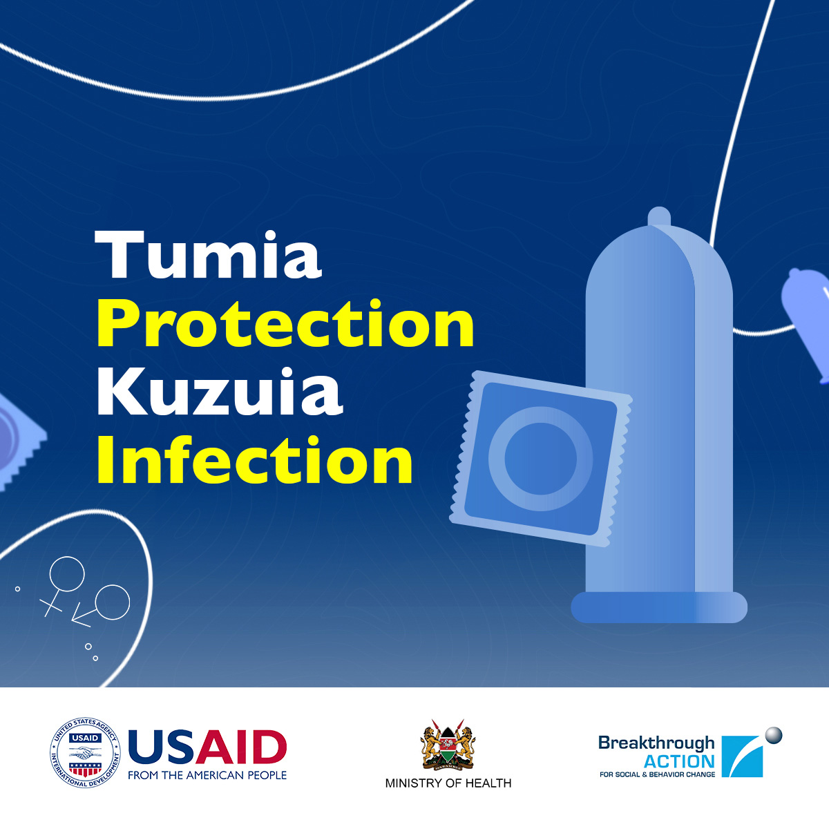 breakActionKe's tweet photo. The cases of STI infections are on the rise because of risky sexual behaviors.📈 
Always use a condom whenever you have sex to protect yourself. 
🛡️Share this message with friends so we can all stay safe. 🤝✨

#jijue #AYSRH #Youth #HomaBay #Vihiga #SexualHealth #Community #TuchanukeWote #BreakthroughAction #USAID