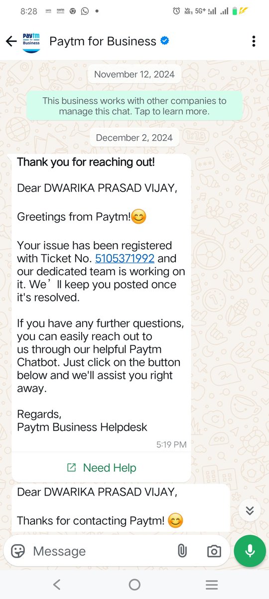 VijayDwarika's tweet photo. @Paytm @Paytmcare @PaytmBusiness @PaytmTravel @RBI बड़े दुख की सदा आपको सूचित करना पड़ रहा है 17 दिन बाद भी मेरा पेटीएम सही नहीं हुआ और आप 125चार्ज पर चार्ज लगाकर काट रहे हो नहीं मुझे ���ोन दिया जा रहा है अब तक मेरा पेटीएम बंद करने की कृपा करें मैं बड़ा दुखी हो गया हूं https://t.co/ypMqKwtWoj