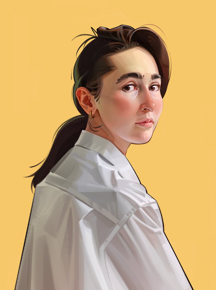 Jpegmn's tweet photo. Female portrait and painting process https://t.co/y5h8rofBTh