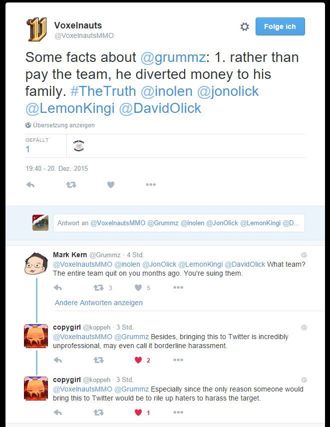 BirdRespecter's tweet photo. After RED5, he was given a million dollars to launch a VR game called voxelnauts. He never produced anything beyond the original trailer and was accused by employees of embezzling money from the company in lieu of paying them for services rendered, and was allegedly ousted again. https://t.co/QehC1XoFLq