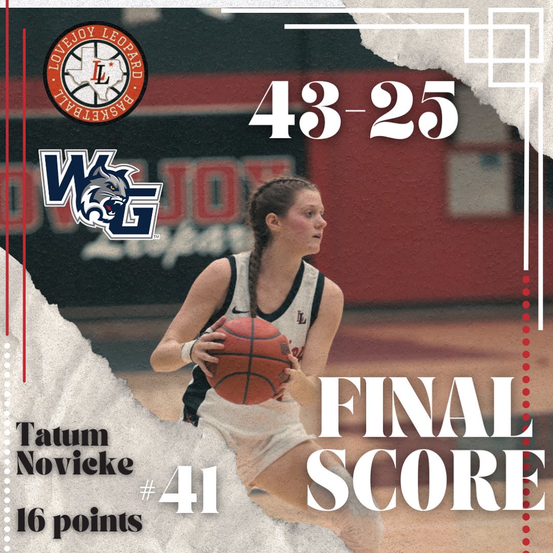 The Leopards improve 3-0 in district after an AMAZING win against Walnut Grove!! A great night for our junior Tatum Novicke 🤩 

See ya at the next big home game Friday!