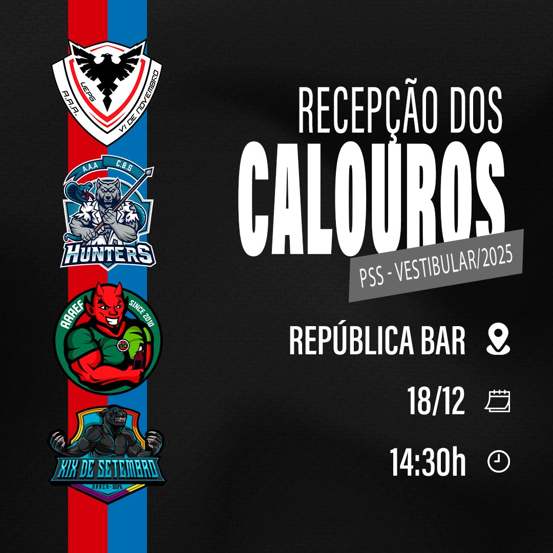 estaremos te esperando calouro!
(venha com o bolso preparado porque vai ter de me pagar um litrão)