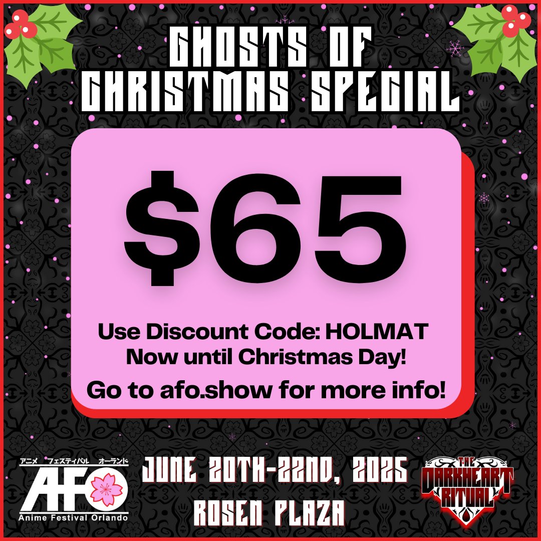 Nothing says horror like Christmas Spirits! From Holiday Matsuri till Xmas at midnight it's the Ghosts of Christmas Special! Use Discount Code HOLMAT and get your 3 Day Pass for $65! Get your pass today! And stop by our table at HolMat in the Promo section of the Vendor Hall!